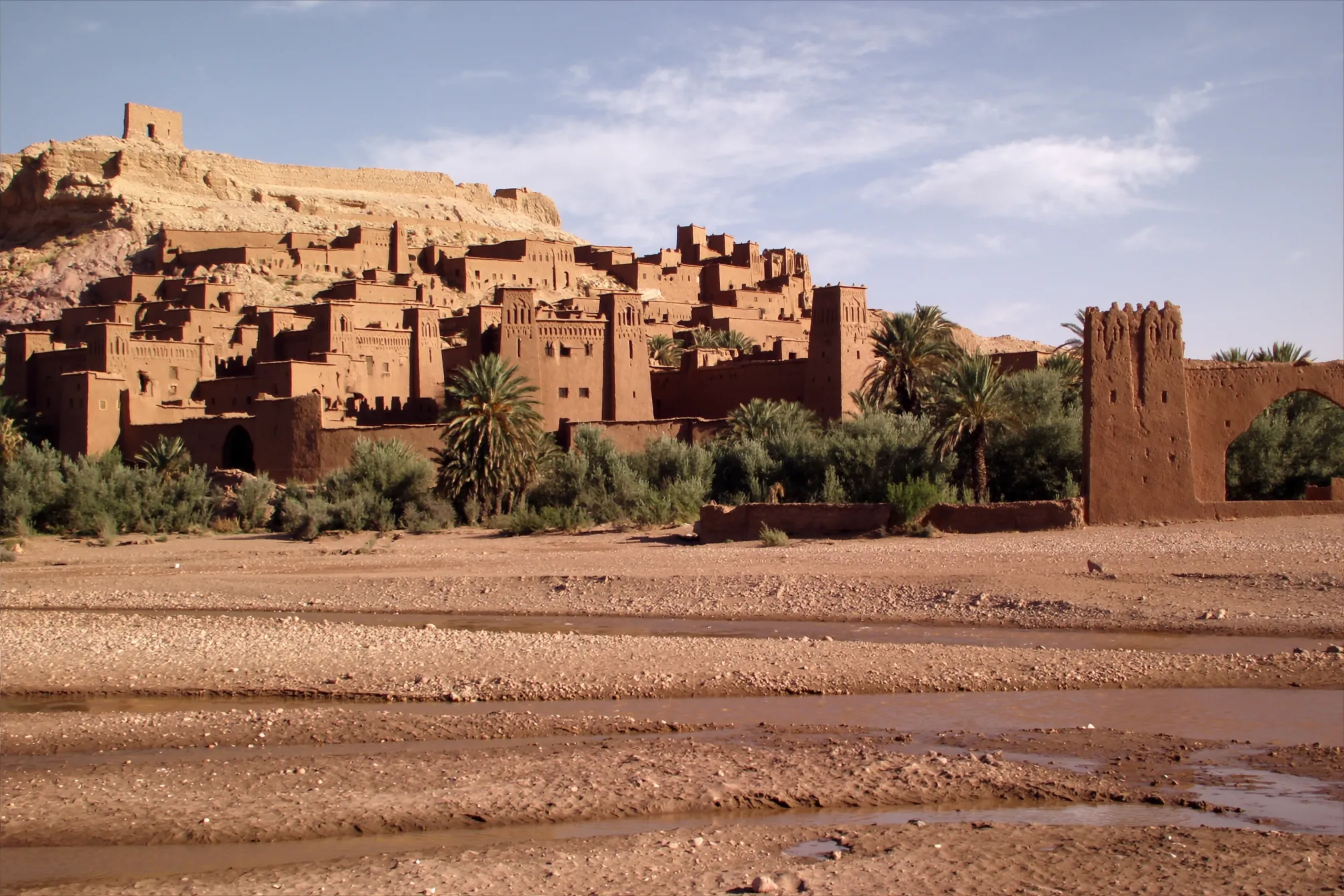 The mud-brick ksar of Aït Benhaddou above the Ounila valley
