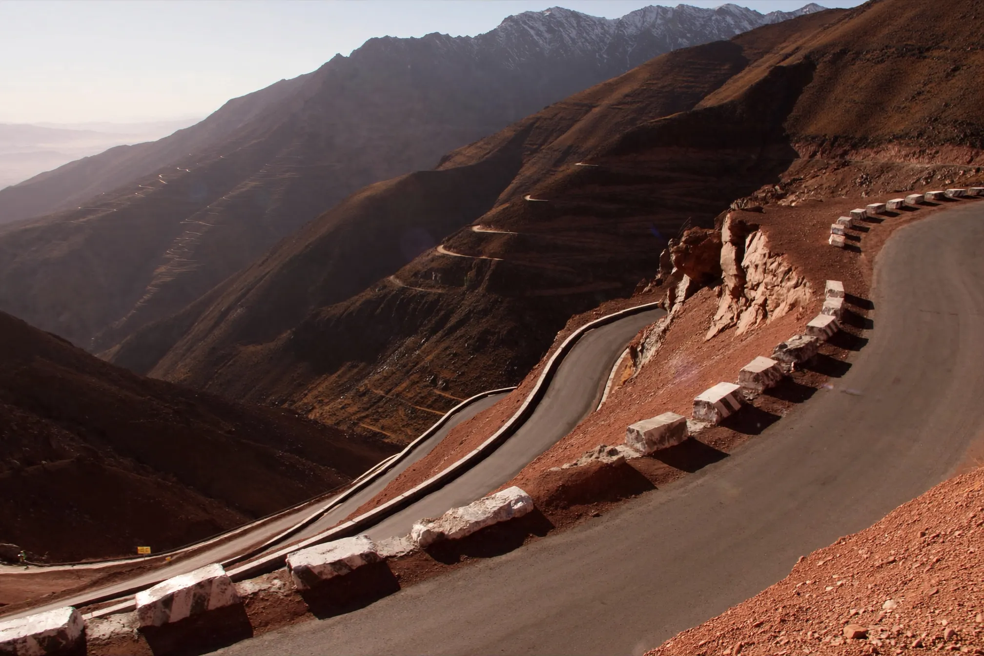 Switchbacks of the Tizi n'Tichka pass in the High Atlas